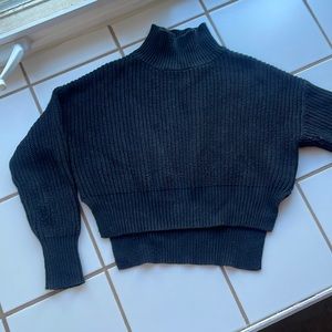 Black cropped knit sweater